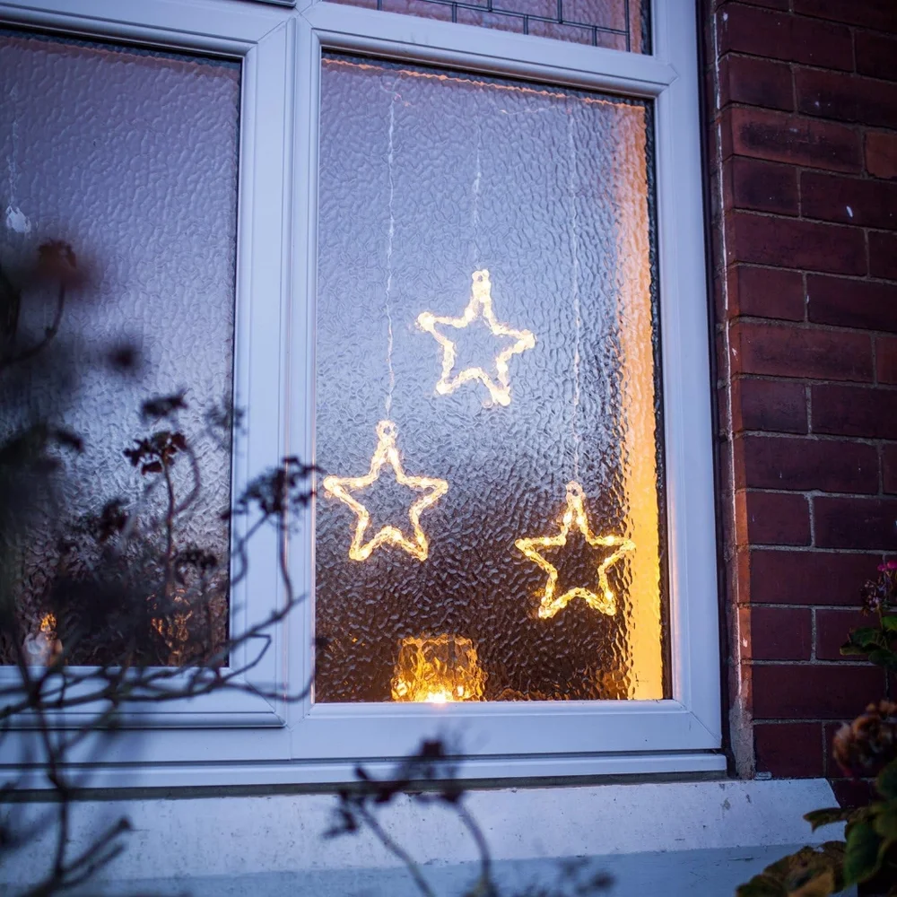 LED Christmas Hanging Star Lights (batteries)